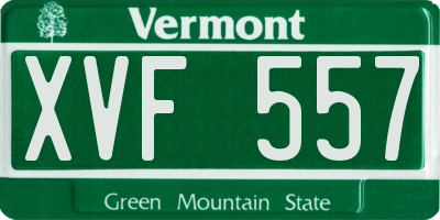VT license plate XVF557