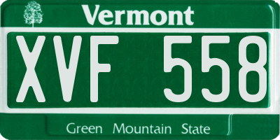 VT license plate XVF558