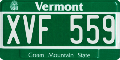 VT license plate XVF559