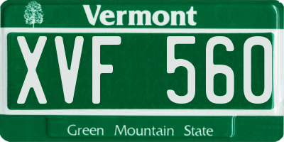 VT license plate XVF560