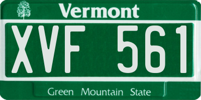 VT license plate XVF561