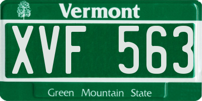 VT license plate XVF563