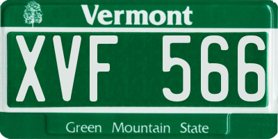 VT license plate XVF566