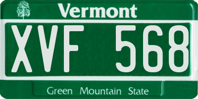 VT license plate XVF568
