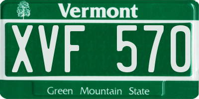 VT license plate XVF570