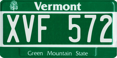 VT license plate XVF572