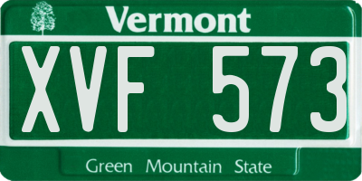 VT license plate XVF573