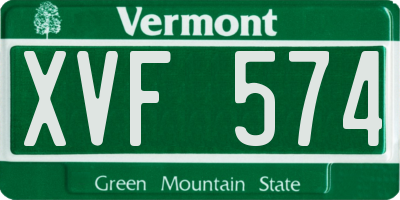 VT license plate XVF574