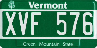 VT license plate XVF576