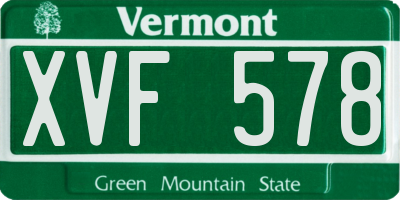 VT license plate XVF578