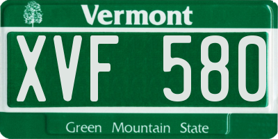 VT license plate XVF580