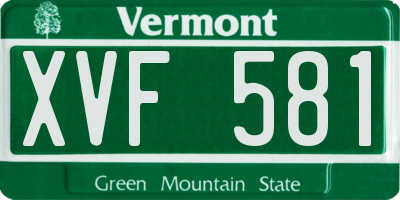 VT license plate XVF581
