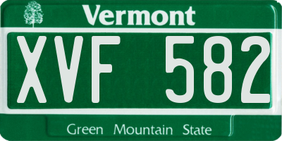 VT license plate XVF582