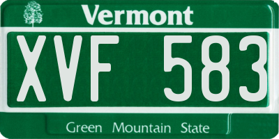 VT license plate XVF583