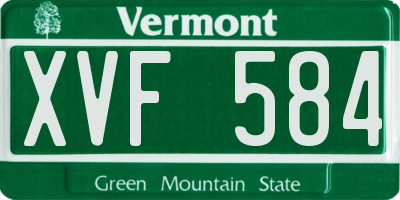 VT license plate XVF584