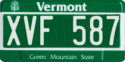 VT license plate XVF587
