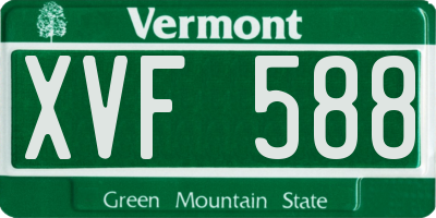 VT license plate XVF588