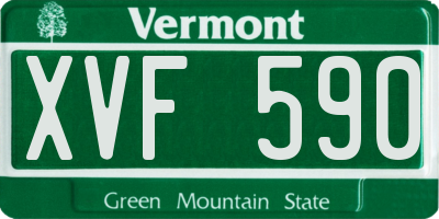 VT license plate XVF590