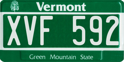 VT license plate XVF592