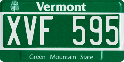 VT license plate XVF595