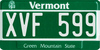 VT license plate XVF599