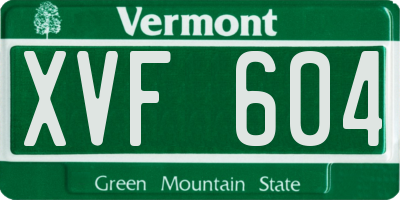 VT license plate XVF604