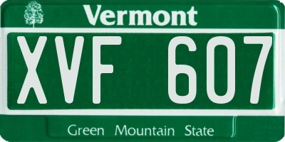 VT license plate XVF607