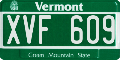 VT license plate XVF609