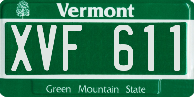 VT license plate XVF611