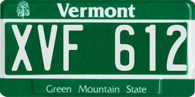 VT license plate XVF612