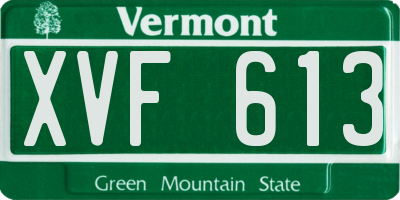 VT license plate XVF613