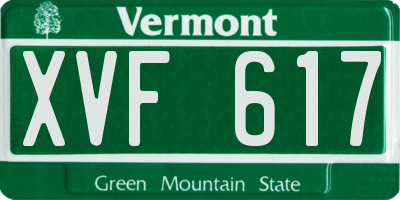VT license plate XVF617
