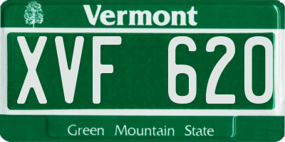 VT license plate XVF620
