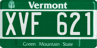 VT license plate XVF621