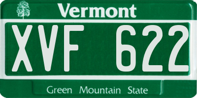VT license plate XVF622