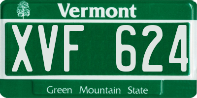 VT license plate XVF624
