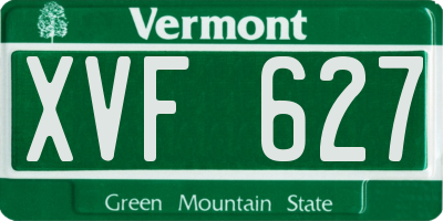 VT license plate XVF627