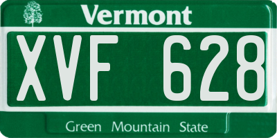 VT license plate XVF628