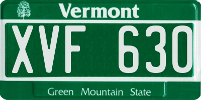 VT license plate XVF630