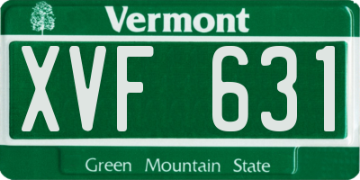 VT license plate XVF631