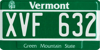 VT license plate XVF632