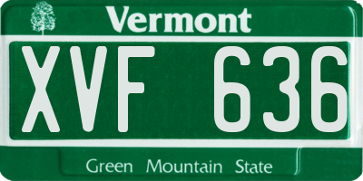 VT license plate XVF636