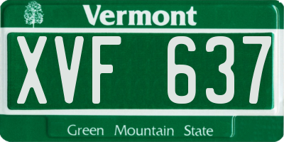 VT license plate XVF637
