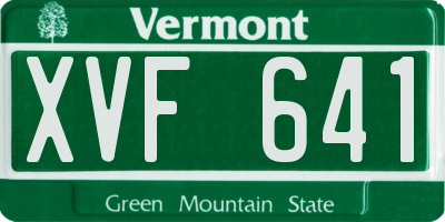 VT license plate XVF641