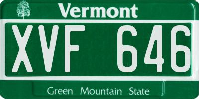 VT license plate XVF646