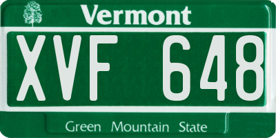 VT license plate XVF648