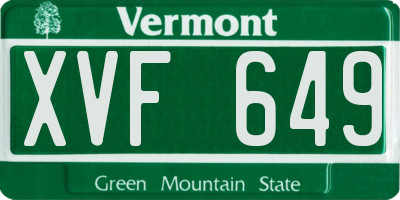VT license plate XVF649