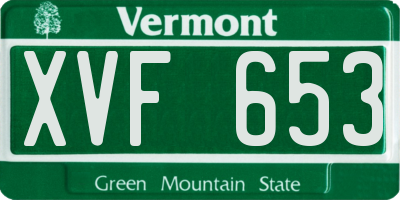 VT license plate XVF653
