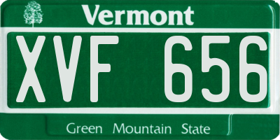 VT license plate XVF656