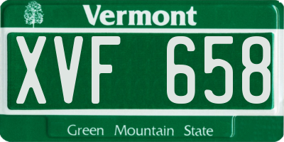 VT license plate XVF658